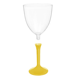 Glass aus Plastik für Wein Gelb Fuß 300ml (200 Stück)