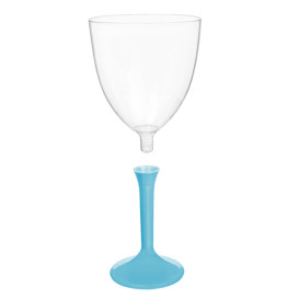 Glass aus Plastik für Wein Türkis Fuß 300ml (20 Stück)