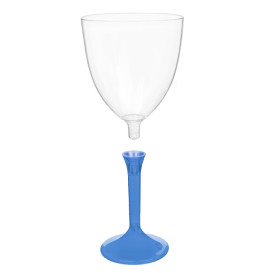 Glass aus Plastik für Wein Blau Transp. Fuß 300ml (20 Stück)