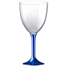 Glass aus Plastik für Wein Blau Fuß 300ml (200 Stück)