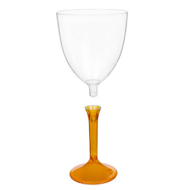 Glass aus Plastik für Wein Orange Transp. Fuß 300ml (20 Stück)