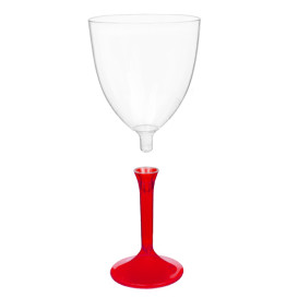 Glass aus Plastik für Wein Rot Transp. Fuß 300ml (200 Stück)