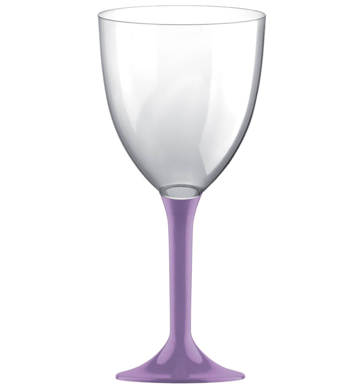 Glass aus Plastik für Wein Flieder Fuß 300ml (20 Stück) Glass aus Plastik für Wein Flieder Fuß 300ml (20 Stück)