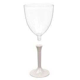 Glass aus Plastik für Wein Beige Fuß 300ml (20 Stück)