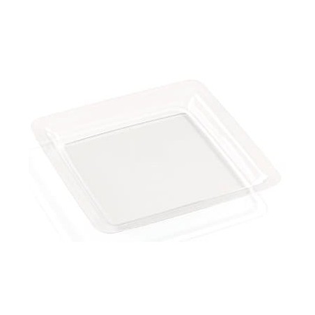 Plastikteller transparent extra hart 22,5x22,5cm (20 Stück)