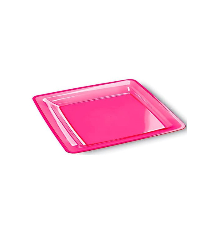 Viereckiger Plastikteller extra Stark himbeer 18x18cm (108 Stück) Viereckiger Plastikteller extra Stark himbeer 18x18cm (108 Stück)