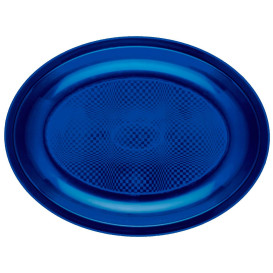 Plastiktablett Oval Blau Round PP 255x190mm (300 Stück)