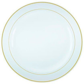 Plastikteller extra Stark mit Gold-Rand 19cm (200 Stück)
