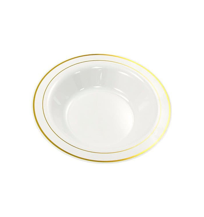 Plastikteller extra Stark mit Gold-Rand 23cm (200 Stück) Plastikteller extra Stark mit Gold-Rand 23cm (200 Stück)