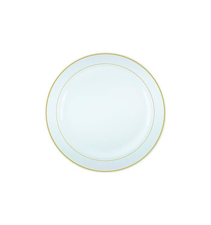 Plastikteller extra Stark mit Gold-Rand 26cm (200 Stück) Plastikteller extra Stark mit Gold-Rand 26cm (200 Stück)