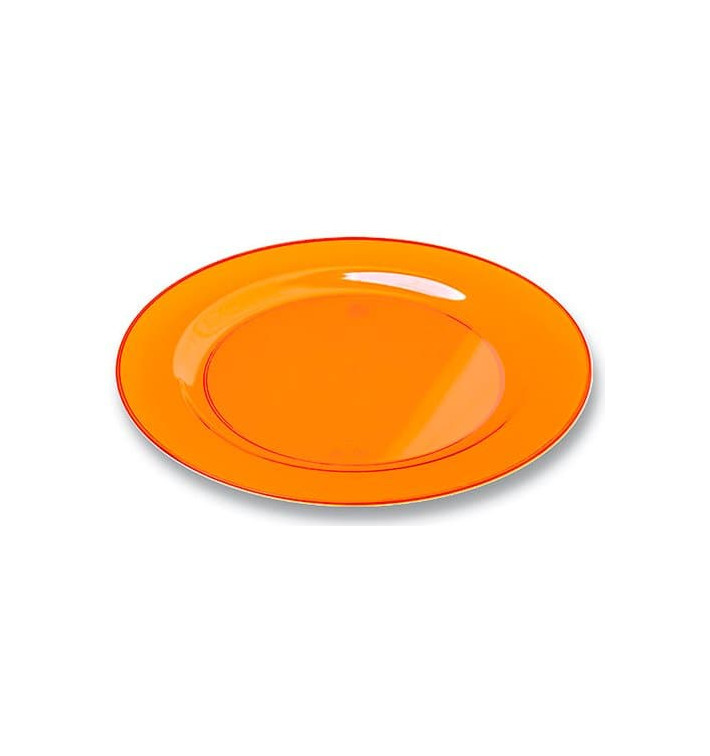 Plastikteller rund extra Stark Orange 19cm (10 Stück) Plastikteller rund extra Stark Orange 19cm (10 Stück)