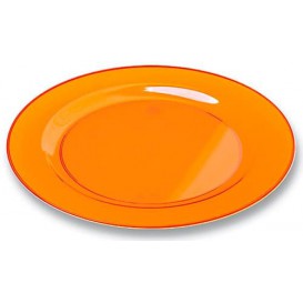 Plastikteller rund extra Stark Orange 23cm (6 Stück)