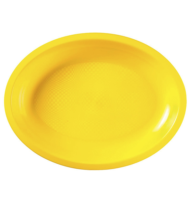Plastiktablett Oval Gelb Round PP 255x190mm (300 Stück)