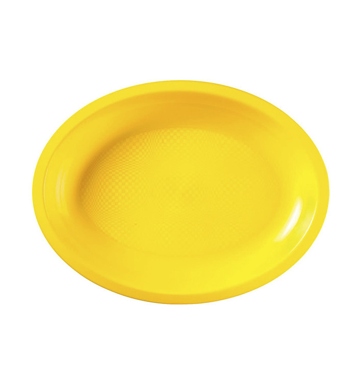 Plastiktablett Oval Gelb Round PP 255x190mm (300 Stück) Plastiktablett Oval Gelb Round PP 255x190mm (300 Stück)