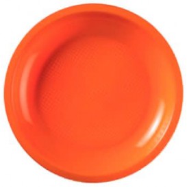 Plastikteller Flach Orange Round PP Ø220mm (50 Stück)