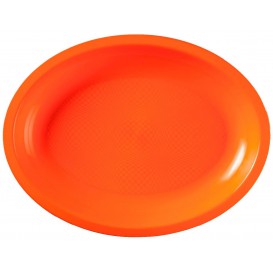 Plastiktablett Oval Orange Round PP 255x190mm (50 Stück)