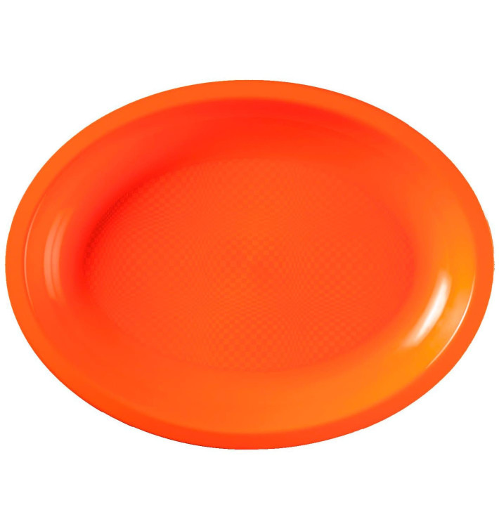 Plastiktablett Oval Orange Round PP 255x190mm (50 Stück)