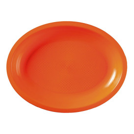 Plastiktablett Oval Orange Round PP 315x220mm (150 Stück)