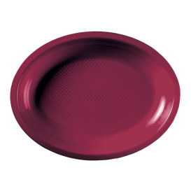 Plastiktablett Oval Bourdeaux Round PP 255x190mm (50 Stück)