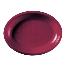 Plastiktablett Oval Bourdeaux Round PP 315x220mm (25 Stück)