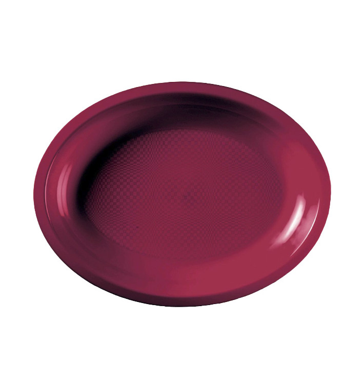 Plastiktablett Oval Bourdeaux Round PP 315x220mm (150 Stück) Plastiktablett Oval Bourdeaux Round PP 315x220mm (150 Stück)