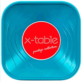 Viereckige Plastikschale PP "X-Table" Türkis 180x180mm (8 Stück)