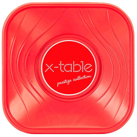 Viereckige Plastikschale PP "X-Table" Rot 180x180mm (8 Stück)