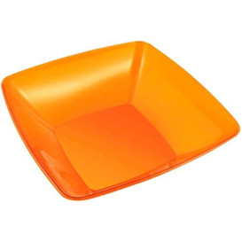 Viereckige Plastikschale orange 28x28cm (20 Stück)