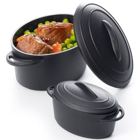Plastikschüssel Präsentation Schwarz mit Deckel 300ml (4 Stück)