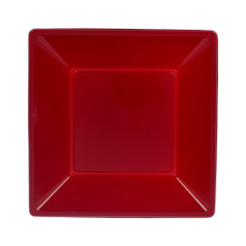 Viereckiger Plastikteller Tief Bordeaux 170mm (360 Stück)