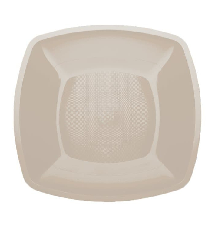 Plastikteller Flach Beige Square PP 180mm (150 Stück)