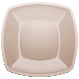 Plastikteller Flach Beige Square PS 300mm (12  Stück)