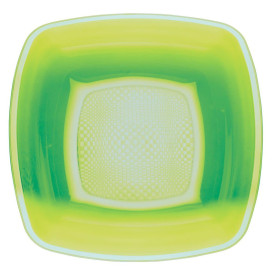 Plastikteller Tiefe Grasgrün Square PP 180mm (150 Stück)