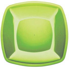 Plastikteller Flach Grasgrün Square PS 300mm (72 Stück)