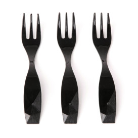 Mini-Gabel "Charme" Präsentation Schwarz 10cm (2400 Stück)