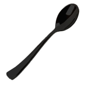 Mini-Plastiklöffel Schwarz 10cm (100 Stück)