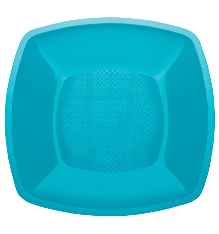 Plastikteller Flach Türkis Square PP 180mm (150 Stück)