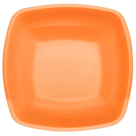 Plastikteller Tiefe Orange Square PP 180mm (25 Stück)