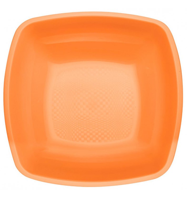 Plastikteller Tiefe Orange Square PP 180mm (25 Stück)