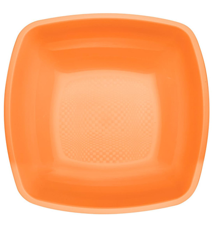 Plastikteller Tiefe Orange Square PP 180mm (25 Stück)