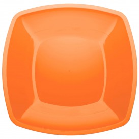Plastikteller Flach Orange Square PS 300mm (12 Stück)