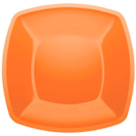 Plastikteller Flach Orange Square PS 300mm (12  Stück)