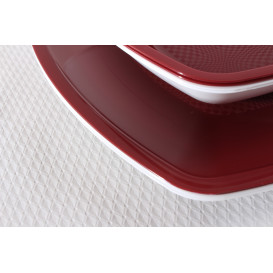 Plastikteller Flach Bordeaux Square PP 180mm (25 Stück)