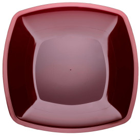 Plastikteller Flach Bordeaux Square PS 300mm (12 Stück)