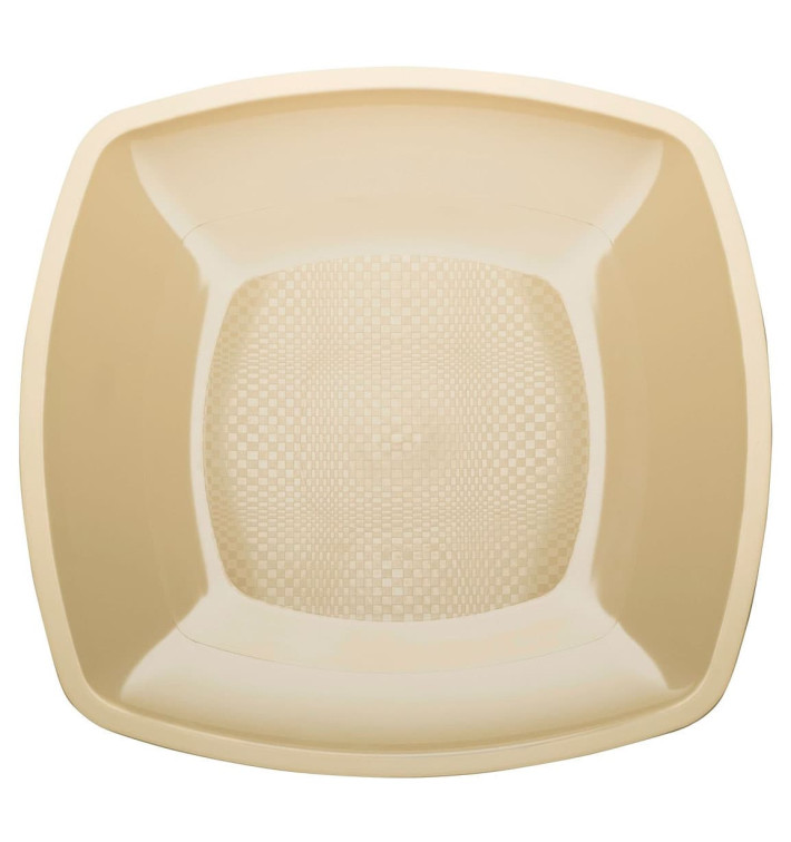 Plastikteller Flach Creme Square PP 180mm (150 Stück) Plastikteller Flach Creme Square PP 180mm (150 Stück)