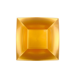 Plastikteller Tiefe Gold Nice PP 180mm (144 Stück)
