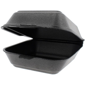 Groß Burger-Box Styropor Schwarz (500 Stück)