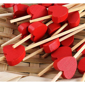Holzspieße "corazón" Rot 120mm (200 Einh.)