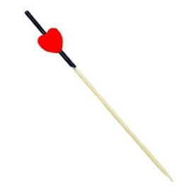 Bambusspieße Rot und Schwarz "Heart" 120mm  (5000 Stück)
