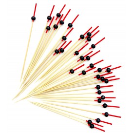 Bambusspieße "Bola" Rot und Schwarz 120mm (5000 Stück)
